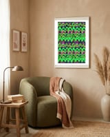 Pop abstract color full framed in a tender room thumbnail