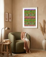 Pop abstract color full framed in a tender room thumbnail