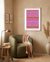 Pop abstract color full framed in a tender room thumbnail