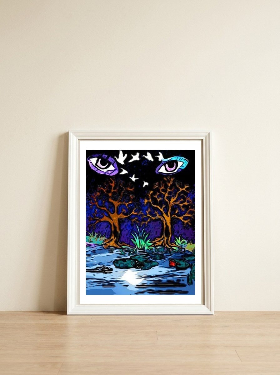Dark Forest Of Eyes — framed, leaning against the wall
