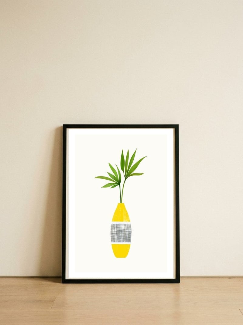 Tropical Still Life — framed, leaning against the wall