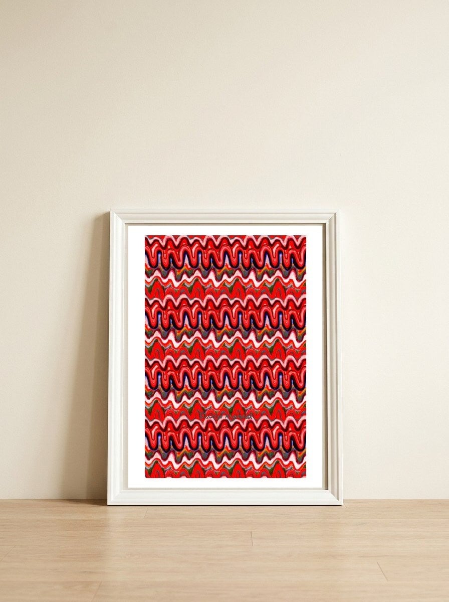 Pop Abstract A 22 — framed, leaning against the wall