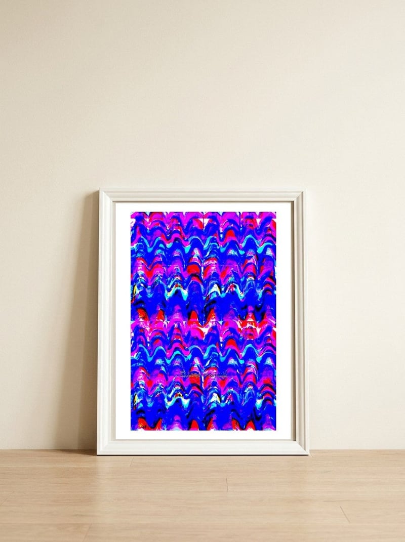 Pop Abstract A 33 — framed, leaning against the wall
