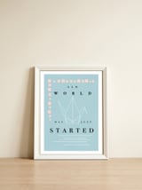 THE NEW WORLD HAS JUST STARTED — framed, leaning against the wall thumbnail