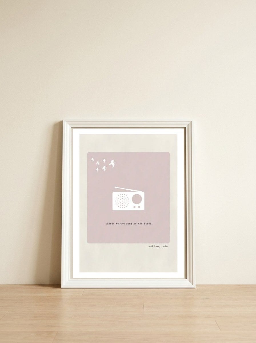 song of bird — framed, leaning against the wall