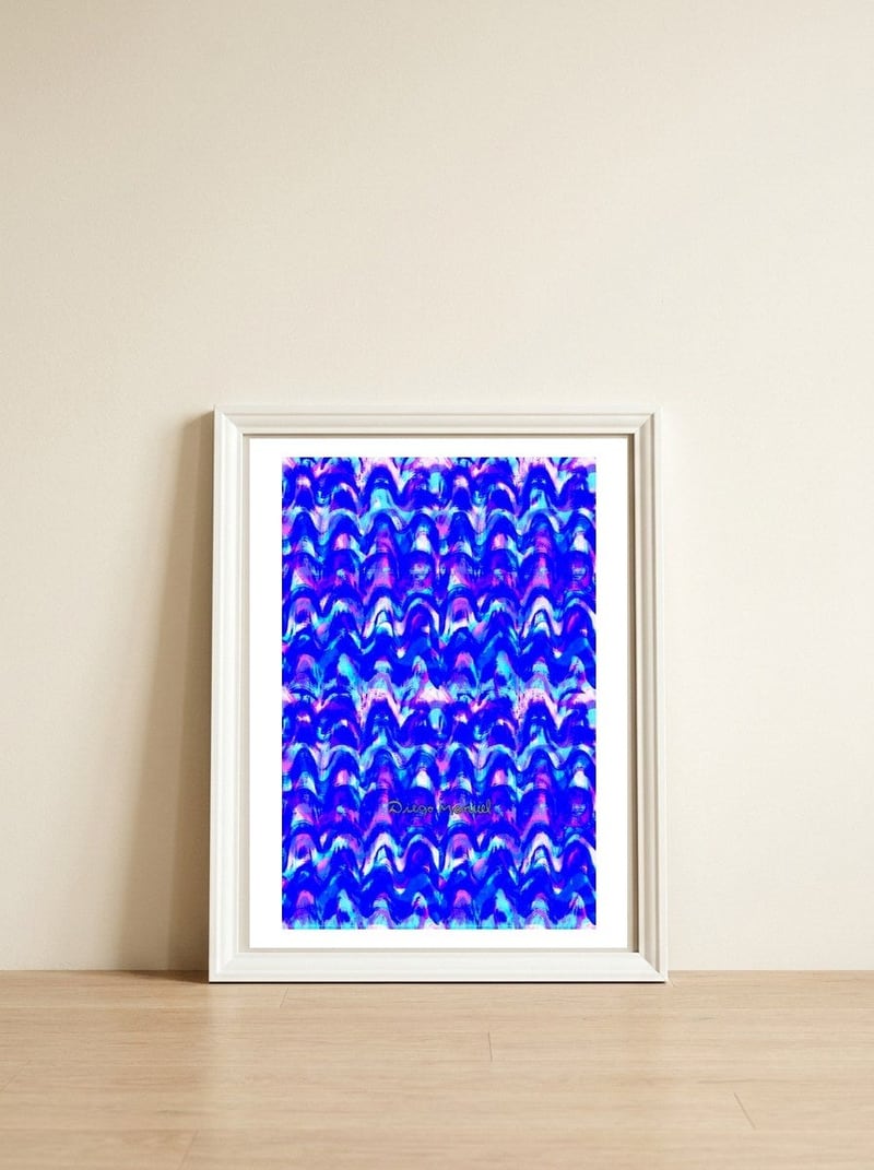 Pop Abstract A 55 — framed, leaning against the wall