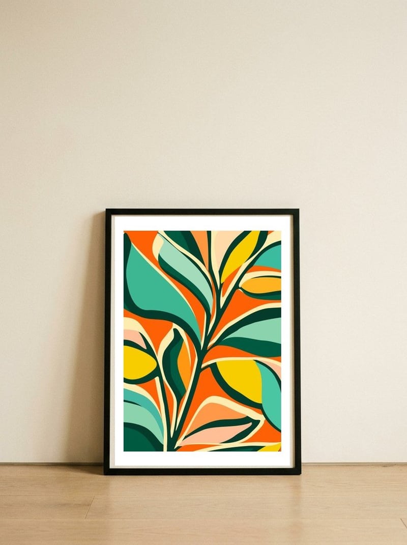 Garden Festival — framed, leaning against the wall