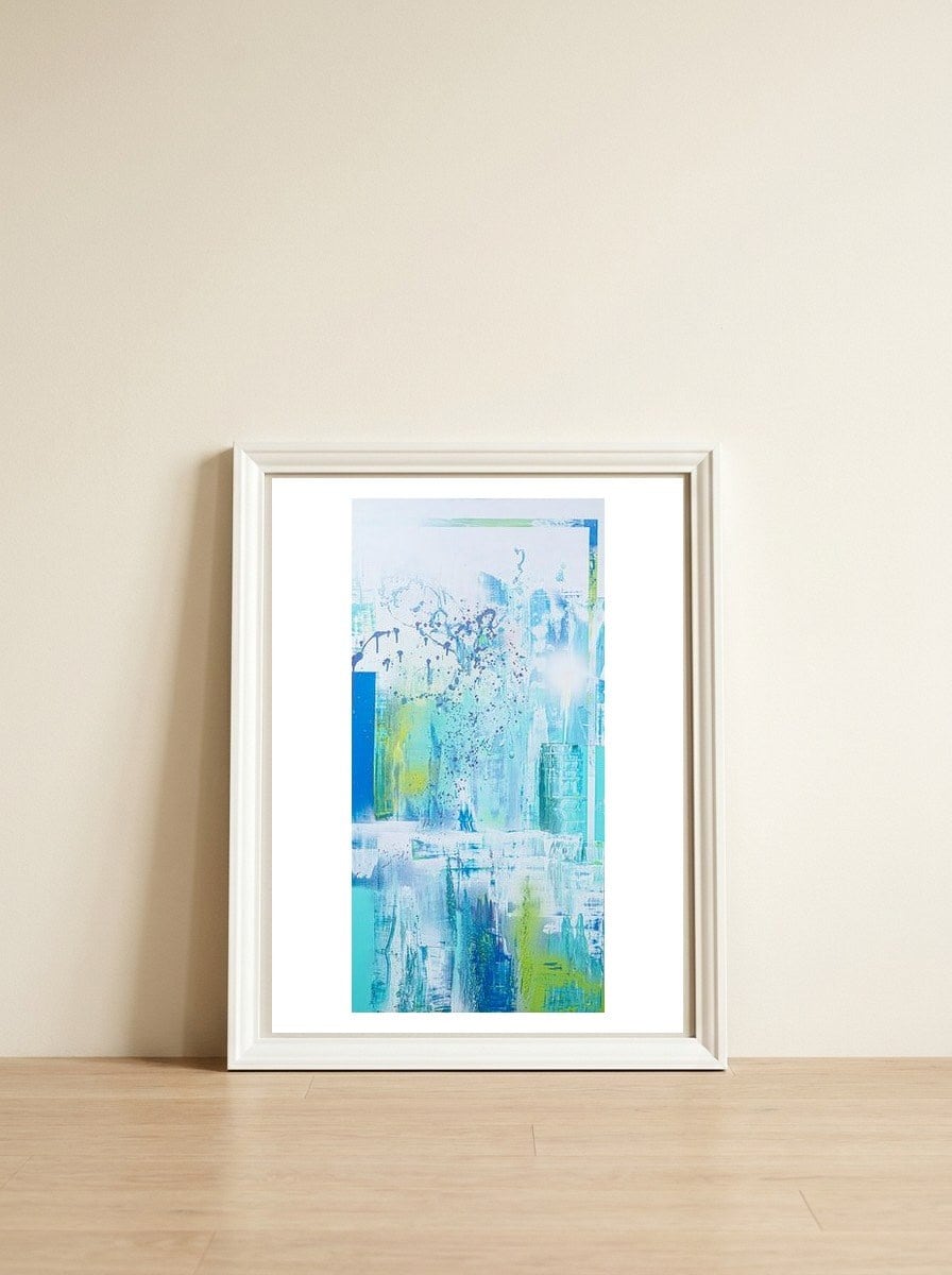 Mourning Glow — framed, leaning against the wall