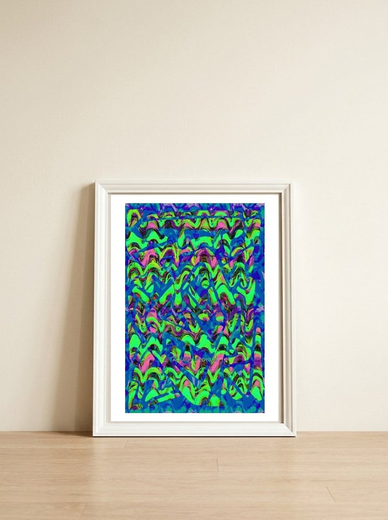 New Graffiti B 2 — framed, leaning against the wall