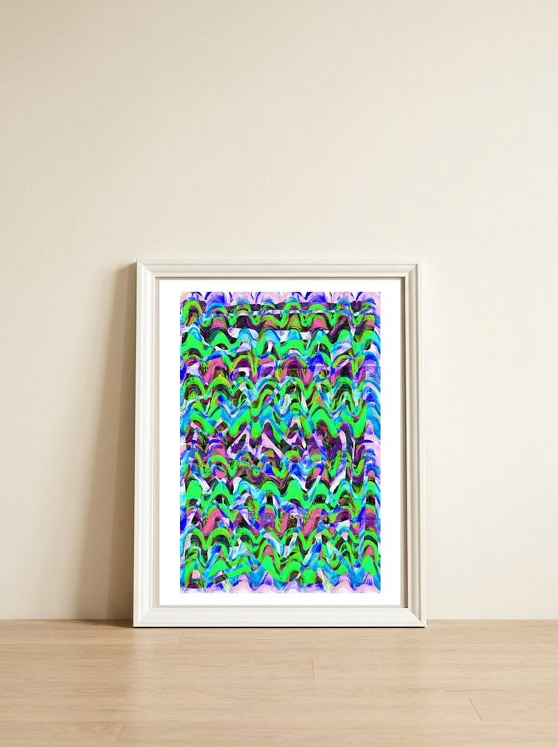 New Graffiti B 6 — framed, leaning against the wall