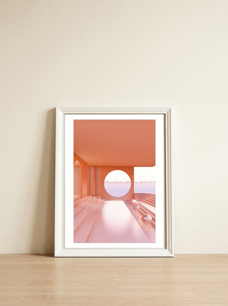 ORANGE II — framed, leaning against the wall
