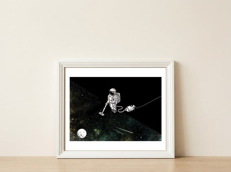 Space Cleaner — framed, leaning against the wall