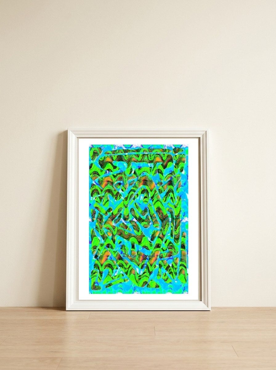 New Graffiti B 42 — framed, leaning against the wall