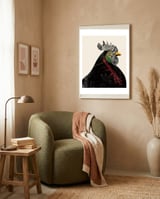 Rooster framed in a tender room thumbnail