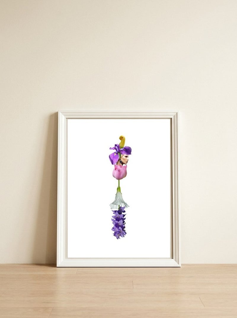 The Flower — framed, leaning against the wall