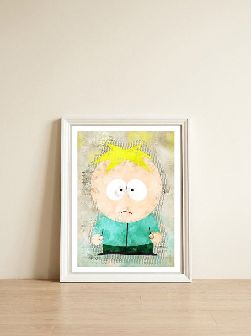 Butters — framed, leaning against the wall