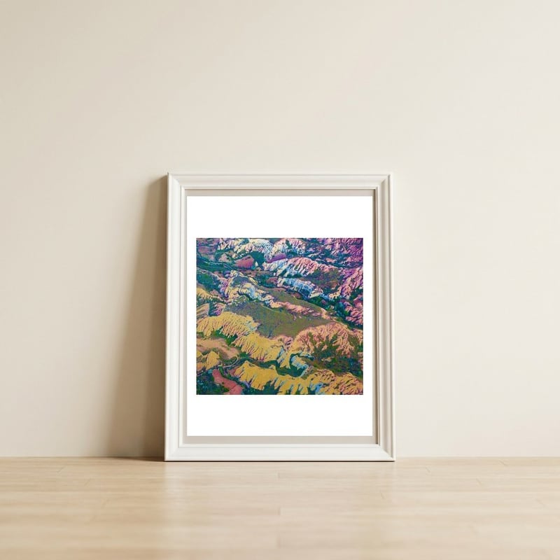 Golden Land — framed, leaning against the wall
