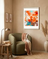 Pleasure, Abstract Painting Summer, Positivity Modern Bohemian Pop of Color Bright Good Vibes framed in a tender room thumbnail