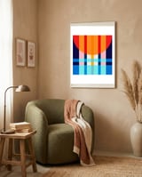 Colorful abstract V framed in a tender room thumbnail