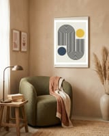 Minimalist geometry I framed in a tender room thumbnail