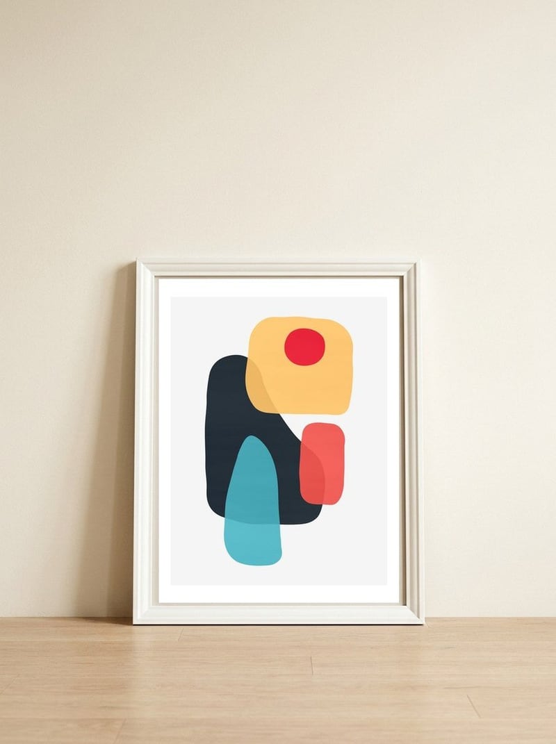 Harmonic Art IV — framed, leaning against the wall