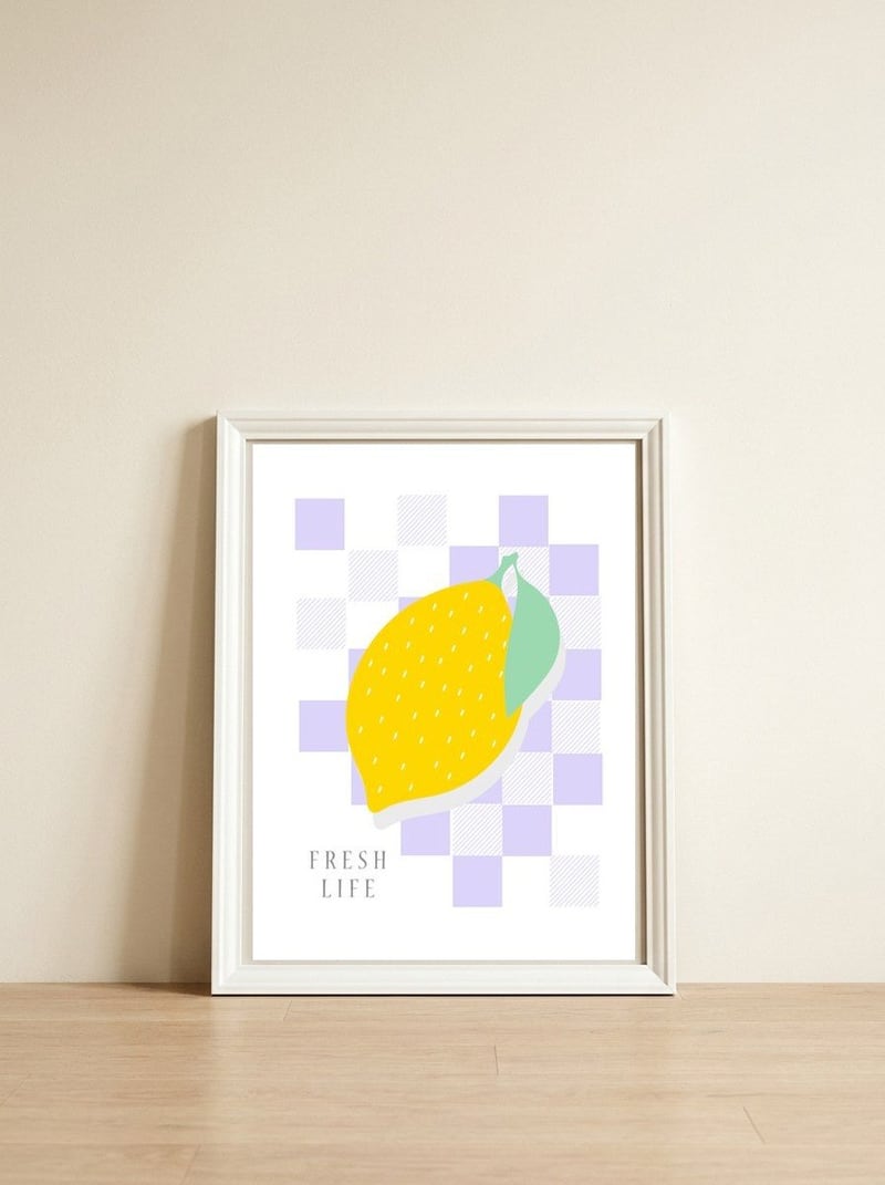 FRESH LIFE — framed, leaning against the wall