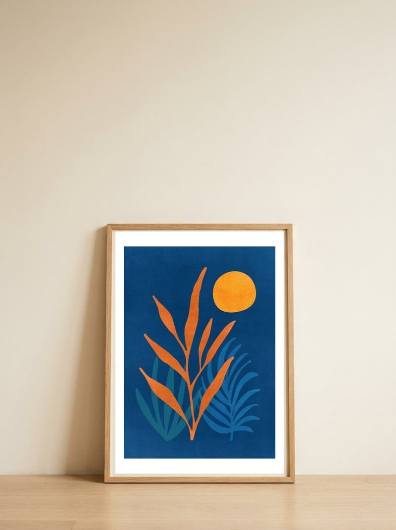 Super Moon Landscape — framed, leaning against the wall