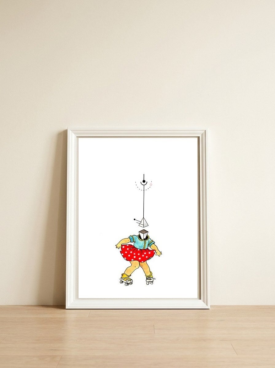 Roller Girl — framed, leaning against the wall