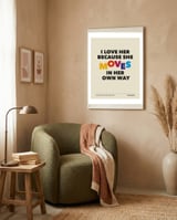 The Kooks  -She Moves In Her Own Way framed in a tender room thumbnail
