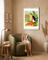 Just You & Me | Tiger Urban Jungle Friendship | Wild Cat Bohemian Black Woman with Pet framed in a tender room thumbnail