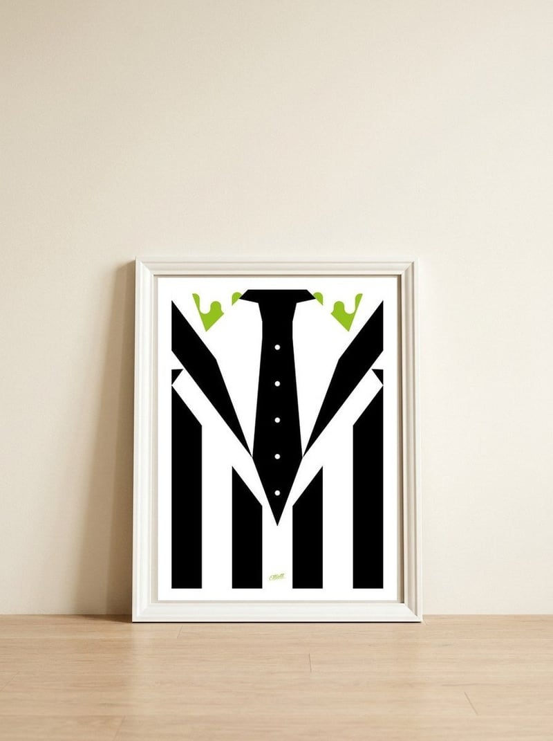 Beetlejuice, Beetlejuice, Beetle.... — framed, leaning against the wall