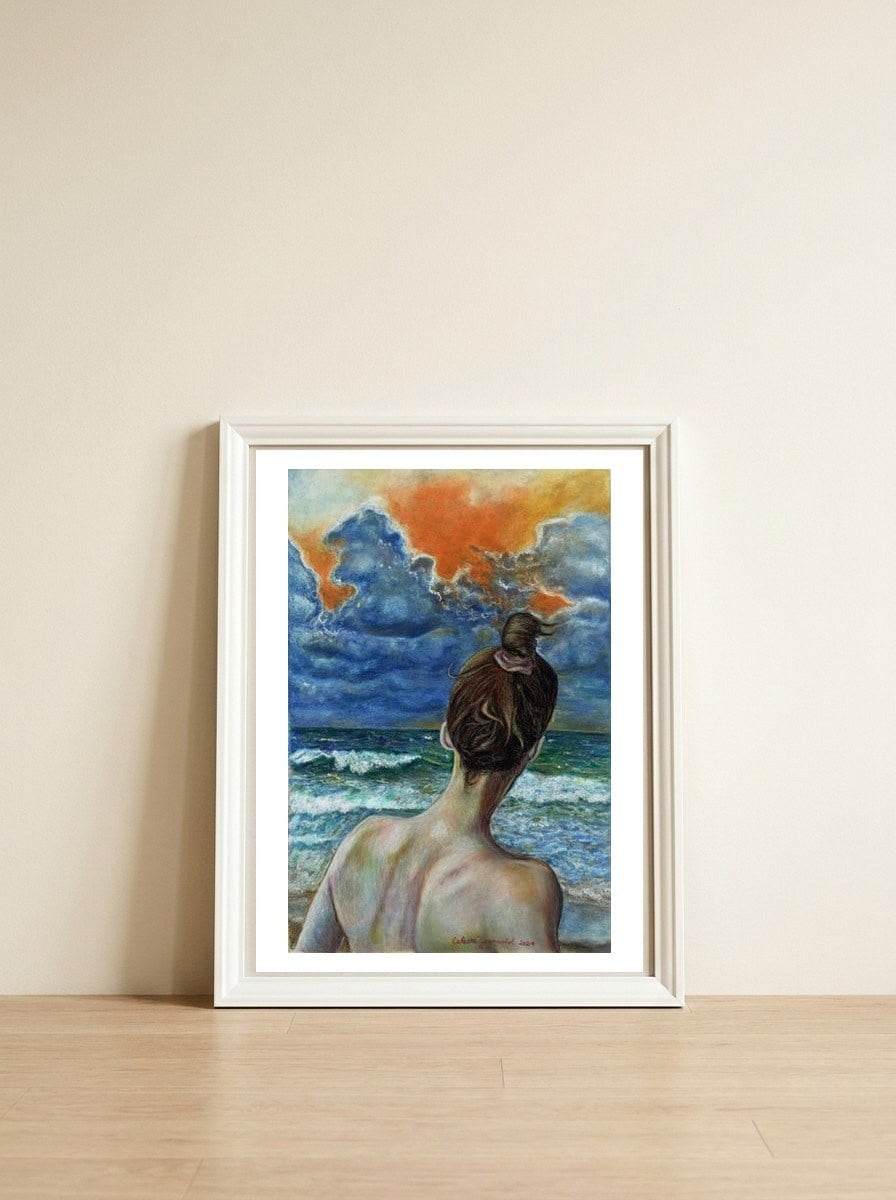 Low Tide — framed, leaning against the wall