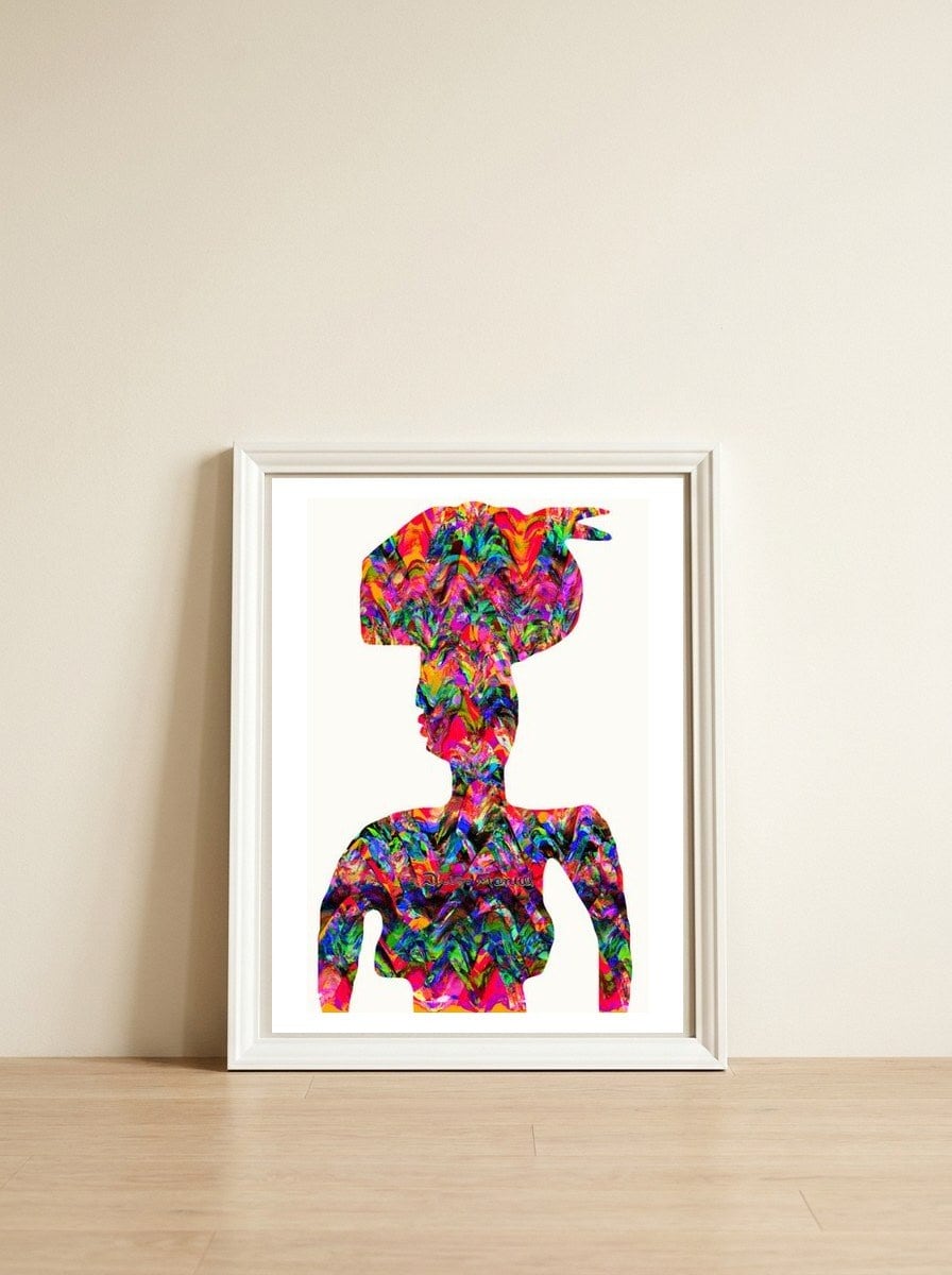 Perfil 13 — framed, leaning against the wall