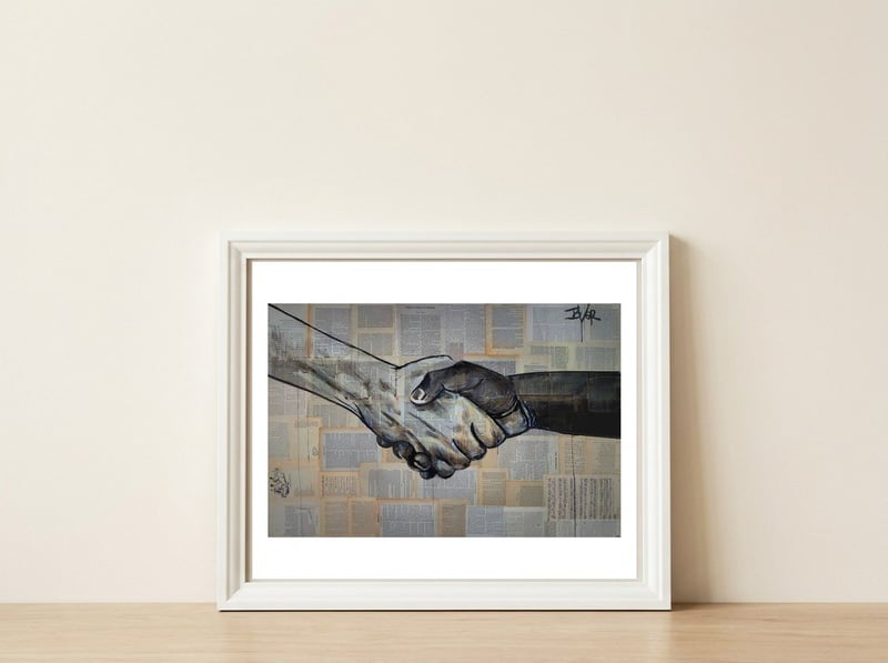 Come Together — framed, leaning against the wall