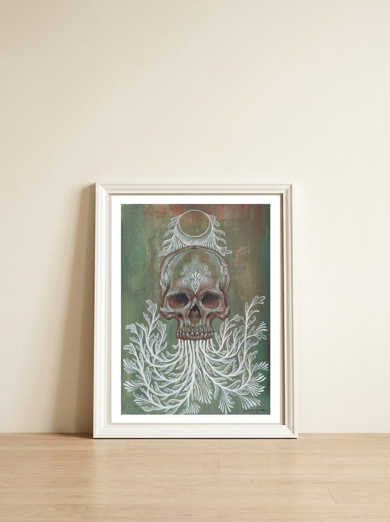 Moonshine Waterfall — framed, leaning against the wall