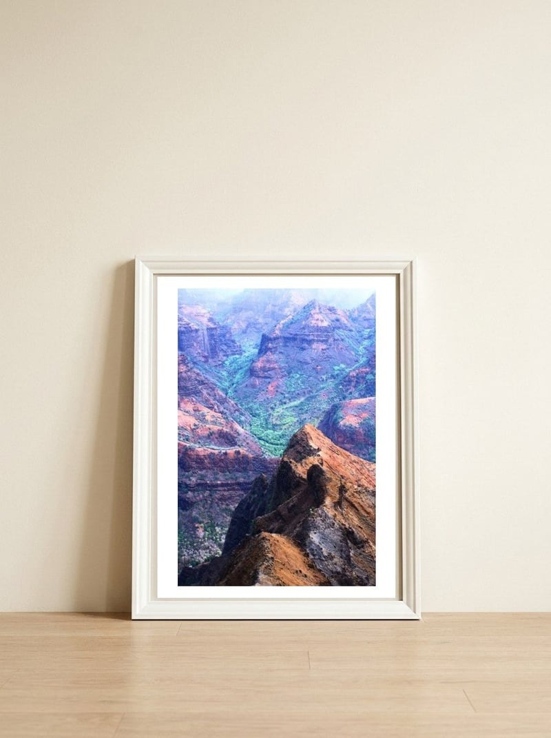 Nature — framed, leaning against the wall
