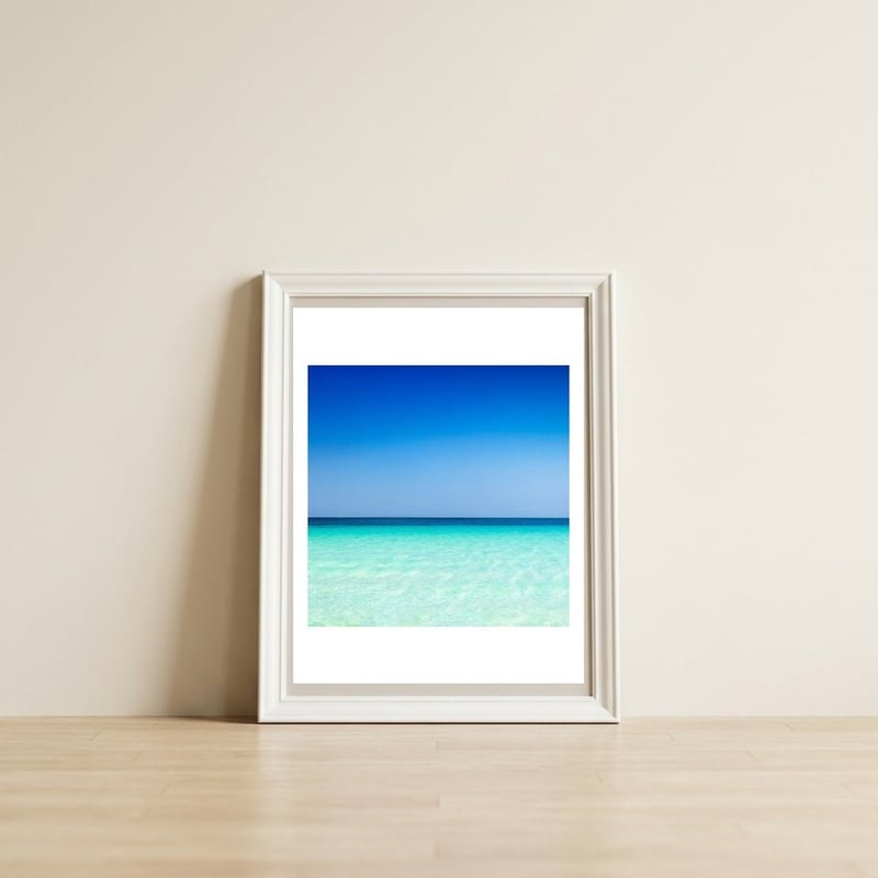 Beach — framed, leaning against the wall