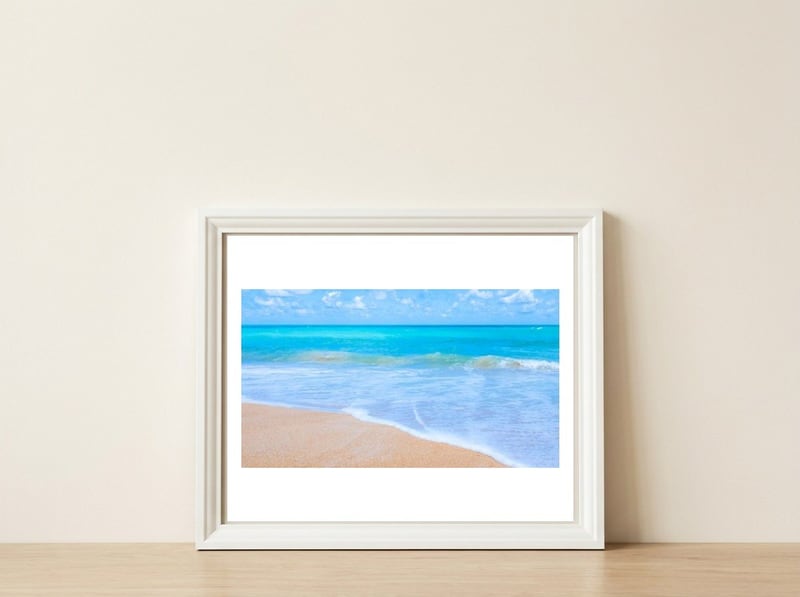 Beach — framed, leaning against the wall