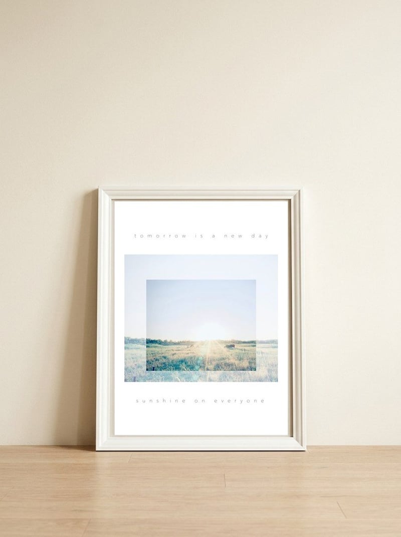  sunshine on everyone — framed, leaning against the wall