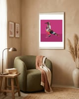 Crazy Ab Birdie framed in a tender room thumbnail