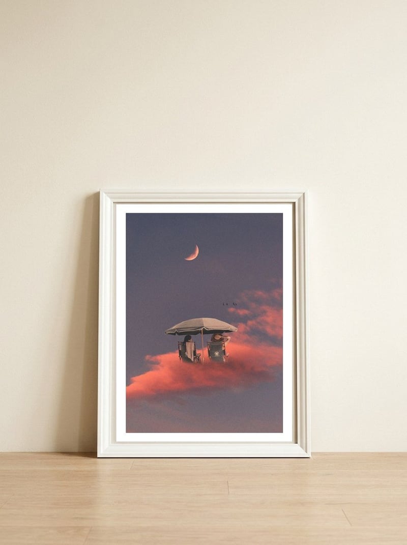 Late night talks — framed, leaning against the wall