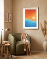 Colorful abstract landscape framed in a tender room thumbnail