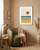 Ocean - Mid Century Landscape framed in a tender room thumbnail