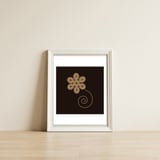 Golden flower | geometric minimal — framed, leaning against the wall thumbnail