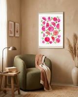 Watercolor Grapefruit framed in a tender room thumbnail