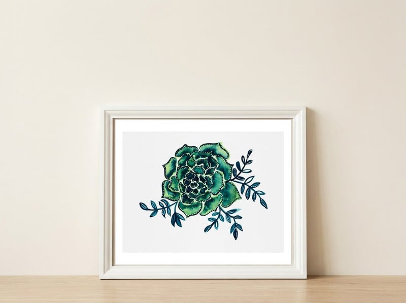 Rose Cactus — framed, leaning against the wall