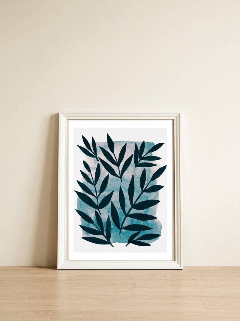 Simple Branches — framed, leaning against the wall