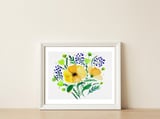 Yellow Poppies — framed, leaning against the wall thumbnail