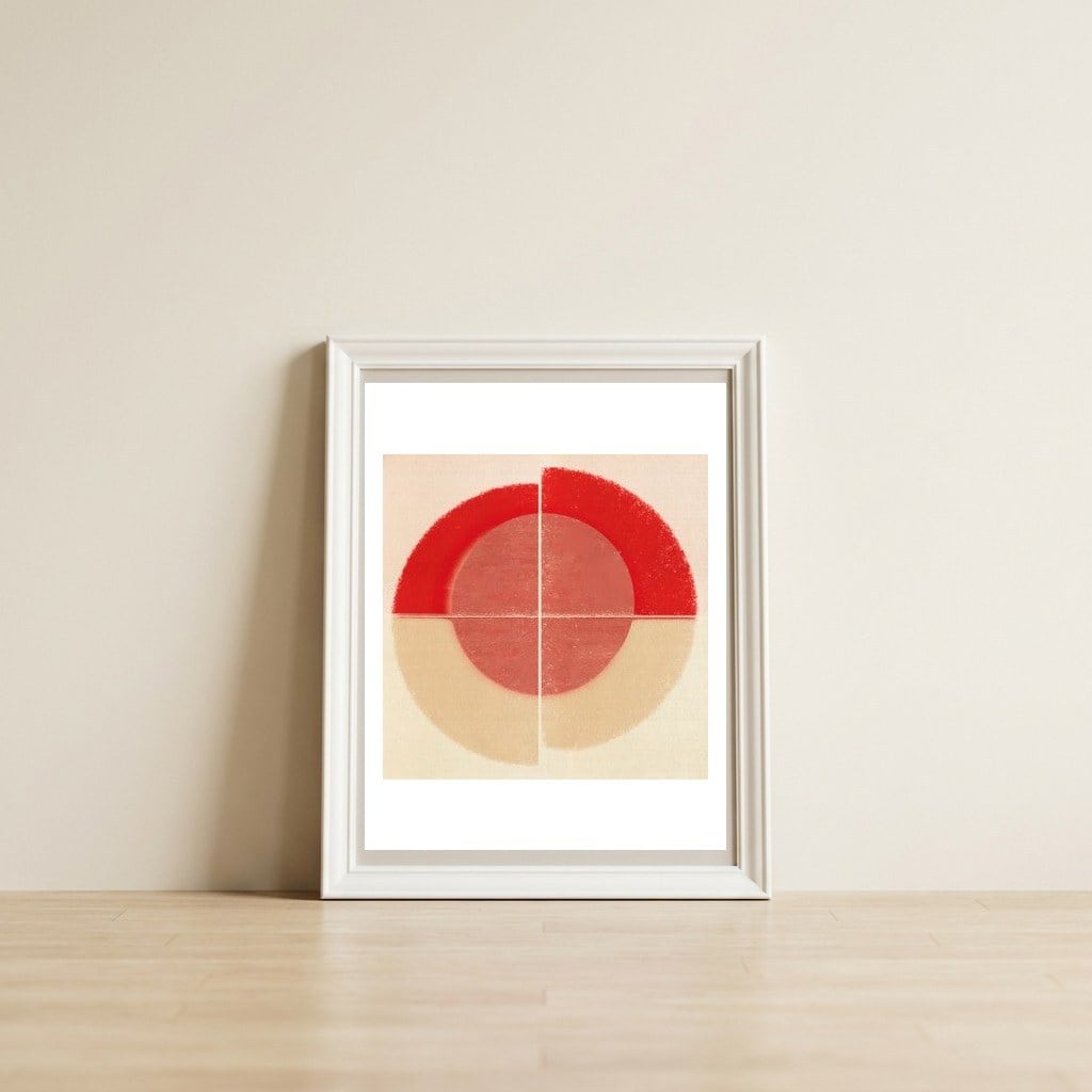 Splitting Circles 2 — framed, leaning against the wall