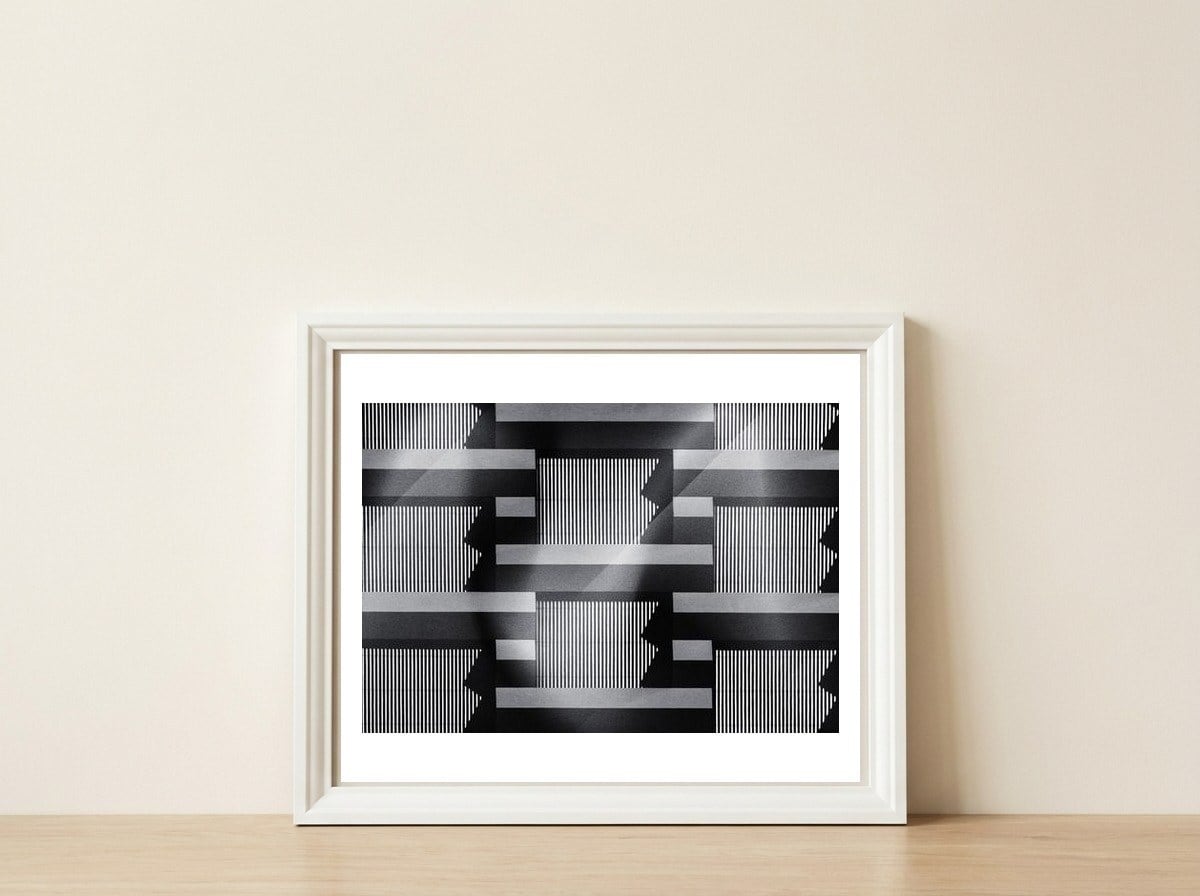Moiré Night #3 — framed, leaning against the wall